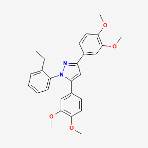 molecular formula C27H28N2O4 B10917373 3,5-bis(3,4-dimethoxyphenyl)-1-(2-ethylphenyl)-1H-pyrazole 