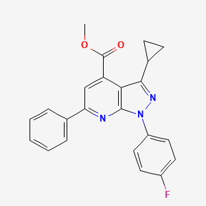 methyl 3-cyclopropyl-1-(4-fluorophenyl)-6-phenyl-1H-pyrazolo[3,4-b]pyridine-4-carboxylate