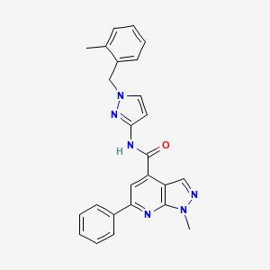 1-methyl-N-[1-(2-methylbenzyl)-1H-pyrazol-3-yl]-6-phenyl-1H-pyrazolo[3,4-b]pyridine-4-carboxamide