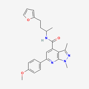 N-[4-(furan-2-yl)butan-2-yl]-6-(4-methoxyphenyl)-1,3-dimethyl-1H-pyrazolo[3,4-b]pyridine-4-carboxamide