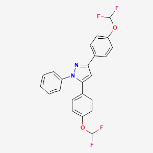 molecular formula C23H16F4N2O2 B10917412 3,5-bis[4-(difluoromethoxy)phenyl]-1-phenyl-1H-pyrazole 