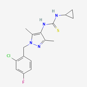 1-[1-(2-chloro-4-fluorobenzyl)-3,5-dimethyl-1H-pyrazol-4-yl]-3-cyclopropylthiourea