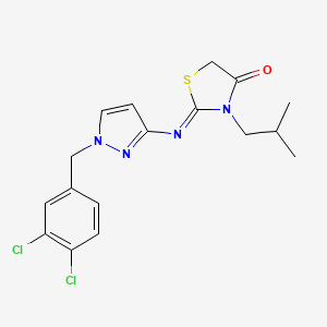 (2Z)-2-{[1-(3,4-dichlorobenzyl)-1H-pyrazol-3-yl]imino}-3-(2-methylpropyl)-1,3-thiazolidin-4-one