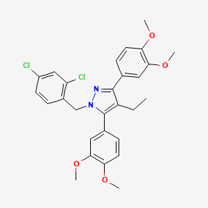 1-(2,4-dichlorobenzyl)-3,5-bis(3,4-dimethoxyphenyl)-4-ethyl-1H-pyrazole