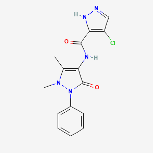 4-chloro-N-(1,5-dimethyl-3-oxo-2-phenyl-2,3-dihydro-1H-pyrazol-4-yl)-1H-pyrazole-3-carboxamide