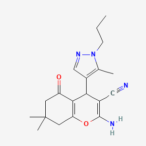 2-Amino-7,7-dimethyl-4-(5-methyl-1-propyl-1H-pyrazol-4-YL)-5-oxo-5,6,7,8-tetrahydro-4H-chromen-3-YL cyanide