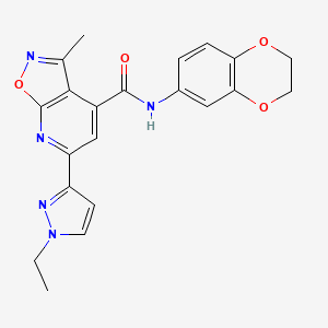 N-(2,3-dihydro-1,4-benzodioxin-6-yl)-6-(1-ethyl-1H-pyrazol-3-yl)-3-methyl[1,2]oxazolo[5,4-b]pyridine-4-carboxamide