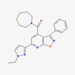 molecular formula C24H25N5O2 B10917561 azepan-1-yl[6-(1-ethyl-1H-pyrazol-3-yl)-3-phenyl[1,2]oxazolo[5,4-b]pyridin-4-yl]methanone 