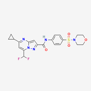 molecular formula C21H21F2N5O4S B10917566 5-cyclopropyl-7-(difluoromethyl)-N-[4-(morpholin-4-ylsulfonyl)phenyl]pyrazolo[1,5-a]pyrimidine-2-carboxamide 