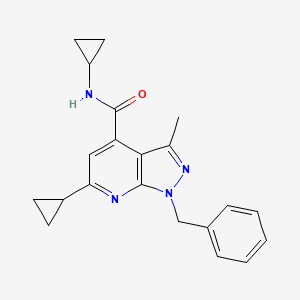 1-benzyl-N,6-dicyclopropyl-3-methyl-1H-pyrazolo[3,4-b]pyridine-4-carboxamide