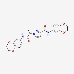 N-(2,3-dihydro-1,4-benzodioxin-6-yl)-1-[1-(2,3-dihydro-1,4-benzodioxin-6-ylamino)-1-oxopropan-2-yl]-1H-pyrazole-3-carboxamide