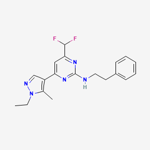 4-(difluoromethyl)-6-(1-ethyl-5-methyl-1H-pyrazol-4-yl)-N-(2-phenylethyl)pyrimidin-2-amine