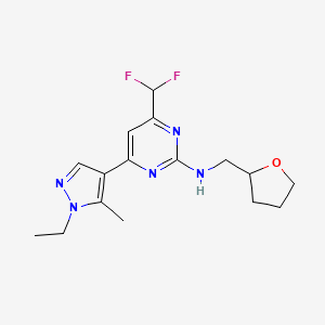 4-(difluoromethyl)-6-(1-ethyl-5-methyl-1H-pyrazol-4-yl)-N-(tetrahydrofuran-2-ylmethyl)pyrimidin-2-amine