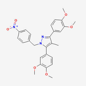 3,5-bis(3,4-dimethoxyphenyl)-4-methyl-1-(4-nitrobenzyl)-1H-pyrazole