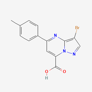 molecular formula C14H10BrN3O2 B10917604 3-Bromo-5-(4-methylphenyl)pyrazolo[1,5-a]pyrimidine-7-carboxylic acid 