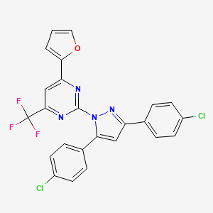 2-[3,5-bis(4-chlorophenyl)-1H-pyrazol-1-yl]-4-(furan-2-yl)-6-(trifluoromethyl)pyrimidine