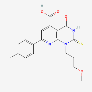 1-(3-Methoxypropyl)-7-(4-methylphenyl)-4-oxo-2-sulfanyl-1,4-dihydropyrido[2,3-d]pyrimidine-5-carboxylic acid