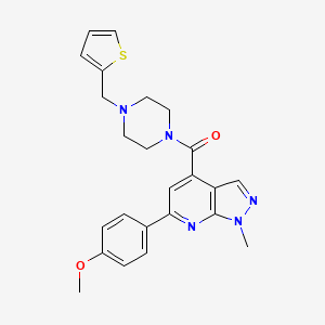 [6-(4-methoxyphenyl)-1-methyl-1H-pyrazolo[3,4-b]pyridin-4-yl][4-(thiophen-2-ylmethyl)piperazin-1-yl]methanone