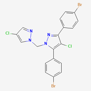 3,5-bis(4-bromophenyl)-4-chloro-1-[(4-chloro-1H-pyrazol-1-yl)methyl]-1H-pyrazole