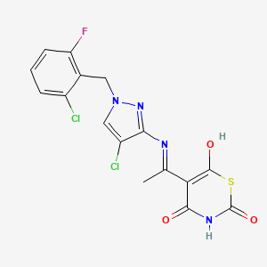 5-{(1E)-N-[4-chloro-1-(2-chloro-6-fluorobenzyl)-1H-pyrazol-3-yl]ethanimidoyl}-4-hydroxy-2H-1,3-thiazine-2,6(3H)-dione