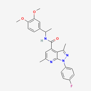 N-[1-(3,4-dimethoxyphenyl)ethyl]-1-(4-fluorophenyl)-3,6-dimethyl-1H-pyrazolo[3,4-b]pyridine-4-carboxamide