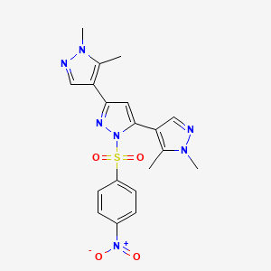 3,5-bis(1,5-dimethylpyrazol-4-yl)-1-(4-nitrophenyl)sulfonylpyrazole