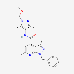 1-benzyl-N-[1-(methoxymethyl)-3,5-dimethyl-1H-pyrazol-4-yl]-3,6-dimethyl-1H-pyrazolo[3,4-b]pyridine-4-carboxamide