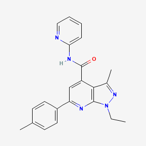 1-ethyl-3-methyl-6-(4-methylphenyl)-N-(pyridin-2-yl)-1H-pyrazolo[3,4-b]pyridine-4-carboxamide