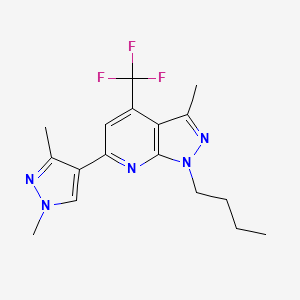 1-butyl-6-(1,3-dimethyl-1H-pyrazol-4-yl)-3-methyl-4-(trifluoromethyl)-1H-pyrazolo[3,4-b]pyridine