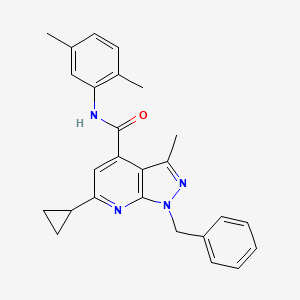 1-benzyl-6-cyclopropyl-N-(2,5-dimethylphenyl)-3-methyl-1H-pyrazolo[3,4-b]pyridine-4-carboxamide