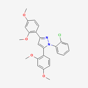 molecular formula C25H23ClN2O4 B10917895 1-(2-chlorophenyl)-3,5-bis(2,4-dimethoxyphenyl)-1H-pyrazole 