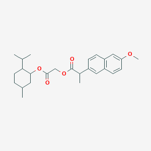 molecular formula C26H34O5 B10917901 2-{[5-Methyl-2-(propan-2-yl)cyclohexyl]oxy}-2-oxoethyl 2-(6-methoxynaphthalen-2-yl)propanoate 