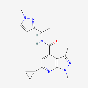 6-cyclopropyl-1,3-dimethyl-N-[1-(1-methyl-1H-pyrazol-3-yl)ethyl]-1H-pyrazolo[3,4-b]pyridine-4-carboxamide