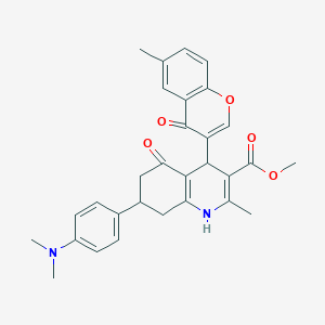 methyl 7-[4-(dimethylamino)phenyl]-2-methyl-4-(6-methyl-4-oxo-4H-chromen-3-yl)-5-oxo-1,4,5,6,7,8-hexahydroquinoline-3-carboxylate