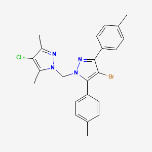 4-bromo-1-[(4-chloro-3,5-dimethyl-1H-pyrazol-1-yl)methyl]-3,5-bis(4-methylphenyl)-1H-pyrazole