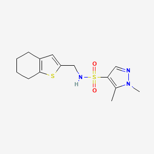 1,5-dimethyl-N-(4,5,6,7-tetrahydro-1-benzothiophen-2-ylmethyl)-1H-pyrazole-4-sulfonamide