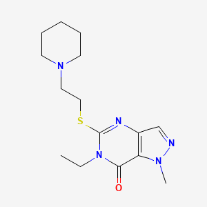 6-ethyl-1-methyl-5-{[2-(piperidin-1-yl)ethyl]sulfanyl}-1,6-dihydro-7H-pyrazolo[4,3-d]pyrimidin-7-one