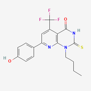 1-butyl-7-(4-hydroxyphenyl)-2-sulfanyl-5-(trifluoromethyl)pyrido[2,3-d]pyrimidin-4(1H)-one