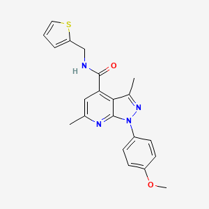 1-(4-methoxyphenyl)-3,6-dimethyl-N-(thiophen-2-ylmethyl)-1H-pyrazolo[3,4-b]pyridine-4-carboxamide