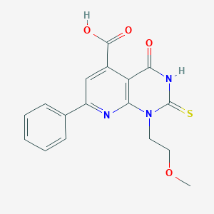 molecular formula C17H15N3O4S B10918005 1-(2-Methoxyethyl)-4-oxo-7-phenyl-2-sulfanyl-1,4-dihydropyrido[2,3-d]pyrimidine-5-carboxylic acid 