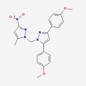 1-{[3,5-bis(4-methoxyphenyl)-1H-pyrazol-1-yl]methyl}-5-methyl-3-nitro-1H-pyrazole