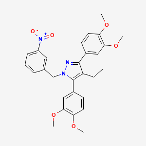 3,5-bis(3,4-dimethoxyphenyl)-4-ethyl-1-(3-nitrobenzyl)-1H-pyrazole