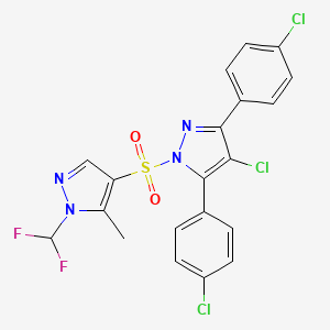 4-chloro-3,5-bis(4-chlorophenyl)-1-{[1-(difluoromethyl)-5-methyl-1H-pyrazol-4-yl]sulfonyl}-1H-pyrazole