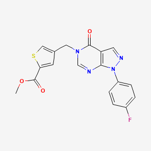 molecular formula C18H13FN4O3S B10918037 methyl 4-{[1-(4-fluorophenyl)-4-oxo-1,4-dihydro-5H-pyrazolo[3,4-d]pyrimidin-5-yl]methyl}thiophene-2-carboxylate 