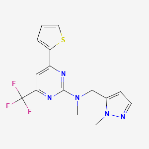 N-methyl-N-[(1-methyl-1H-pyrazol-5-yl)methyl]-4-(thiophen-2-yl)-6-(trifluoromethyl)pyrimidin-2-amine