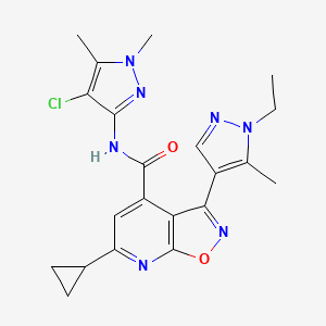 N-(4-chloro-1,5-dimethyl-1H-pyrazol-3-yl)-6-cyclopropyl-3-(1-ethyl-5-methyl-1H-pyrazol-4-yl)[1,2]oxazolo[5,4-b]pyridine-4-carboxamide