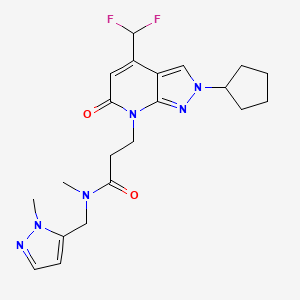 3-[2-cyclopentyl-4-(difluoromethyl)-6-oxo-2,6-dihydro-7H-pyrazolo[3,4-b]pyridin-7-yl]-N-methyl-N-[(1-methyl-1H-pyrazol-5-yl)methyl]propanamide