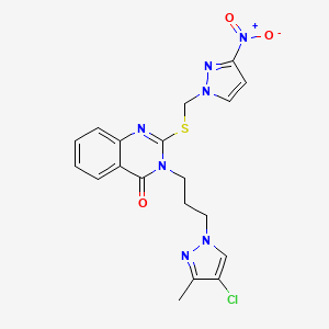 3-[3-(4-chloro-3-methyl-1H-pyrazol-1-yl)propyl]-2-{[(3-nitro-1H-pyrazol-1-yl)methyl]sulfanyl}quinazolin-4(3H)-one