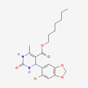 Heptyl 4-(6-bromo-1,3-benzodioxol-5-yl)-6-methyl-2-oxo-1,2,3,4-tetrahydropyrimidine-5-carboxylate