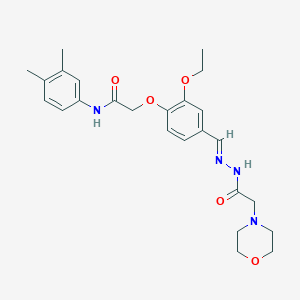 molecular formula C25H32N4O5 B10918110 N-(3,4-dimethylphenyl)-2-(2-ethoxy-4-{(E)-[2-(morpholin-4-ylacetyl)hydrazinylidene]methyl}phenoxy)acetamide 